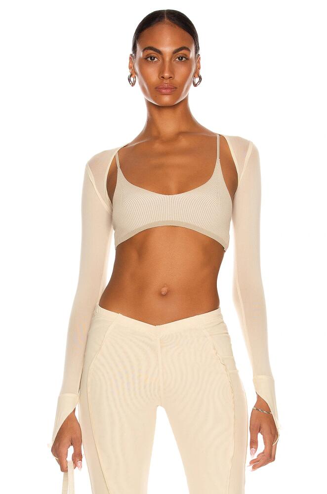 SAMI MIRO VINTAGE V Cut Shrug in Nude Cover