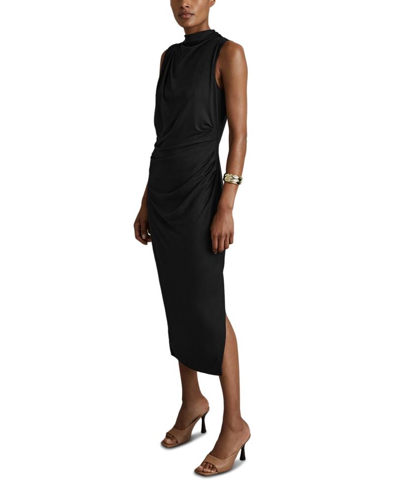 Reiss Beaux Drape Sleeveless Jersey Midi Dress Cover