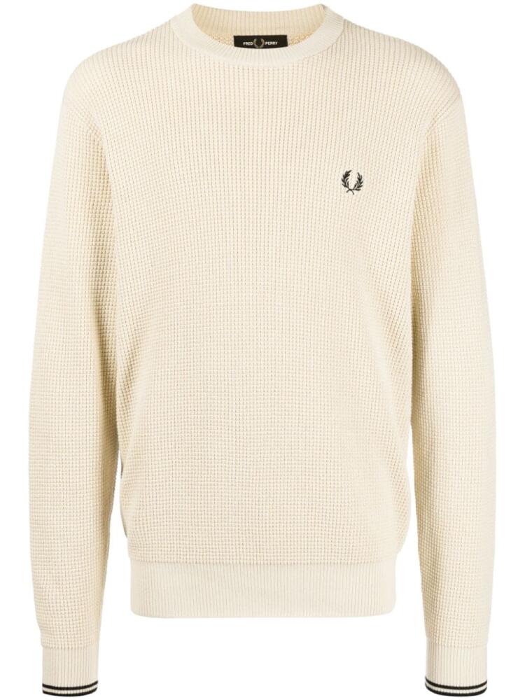 Fred Perry logo-embroidered cotton jumper - Brown Cover