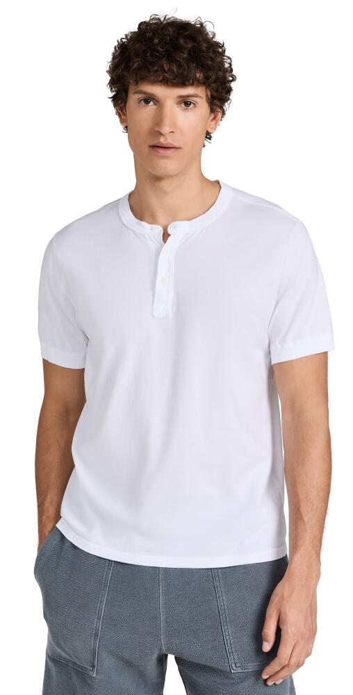 Save Khaki Short Sleeve Pima Henley White Cover