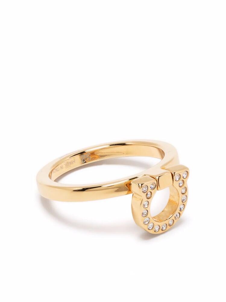 Ferragamo embellished Gancini ring - Gold Cover