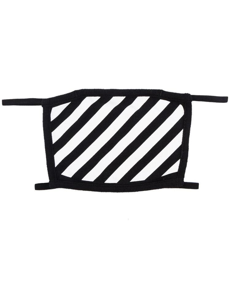 Off-White diagonal stripe face mask - Black Cover