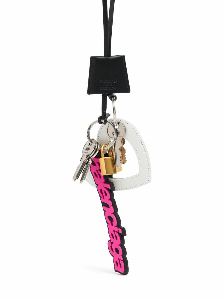 BALENCIAGA Le Cagole Leather Charm Key Holder Cover