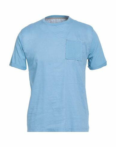 Hamaki-ho Man T-shirt Sky blue Cotton, Linen Cover