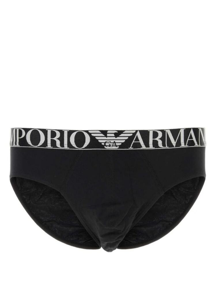 Emporio Armani logo-waistband briefs (pack of three) - Black Cover