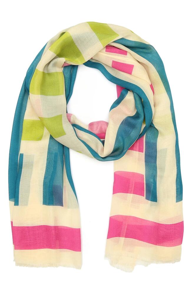 Kurt Geiger London Mixed Stripe Oblong Scarf in Bone Multi Cover