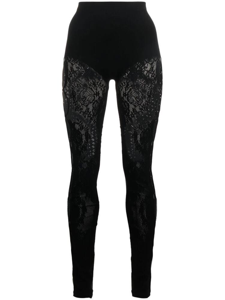 The Attico Rhonda cut-out lace leggings - Black Cover