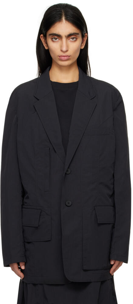 Y-3 Black Crinkle Blazer Cover