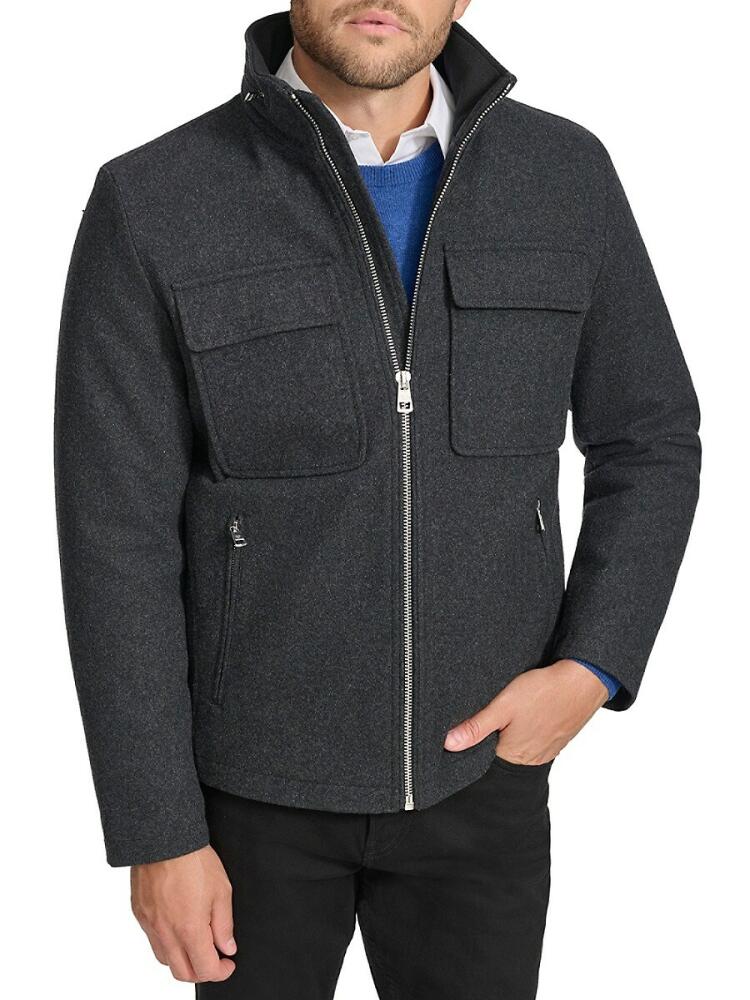 Calvin Klein Men's Wool Blend Jacket - Dark Charcoal Cover