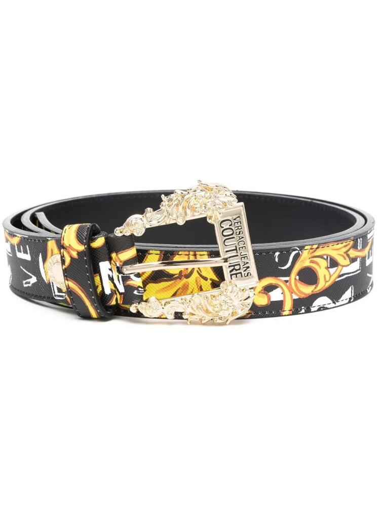 Versace Jeans Couture logo-print leather belt - Black Cover