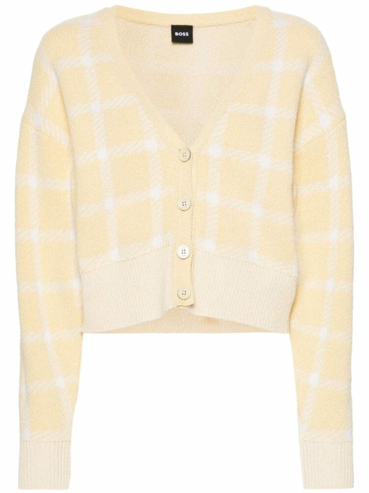 BOSS tartan knitted cardigan - Neutrals Cover