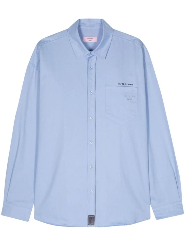 Martine Rose embroidered-logo cotton shirt - Blue Cover