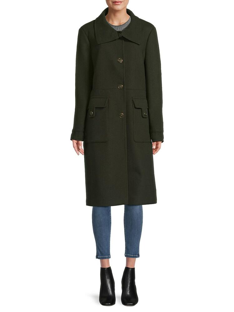 Andrew Marc Women's Almedia Wool Blend Trench Coat - Rosemary Cover