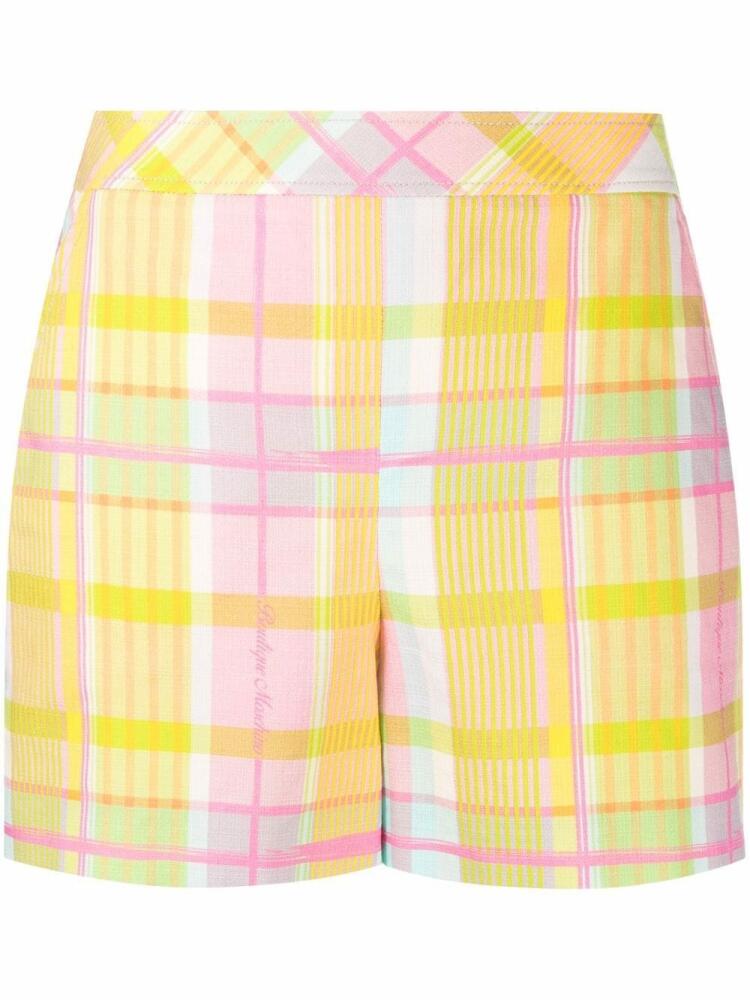 Boutique Moschino checked cotton shorts - Purple Cover