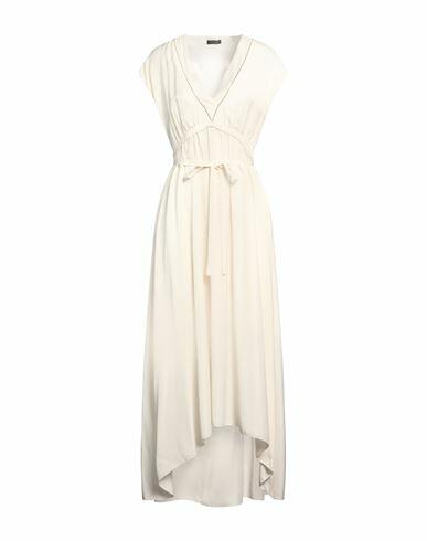 Peserico Woman Maxi dress Ivory Viscose, Polyester, Cotton, Silk Cover