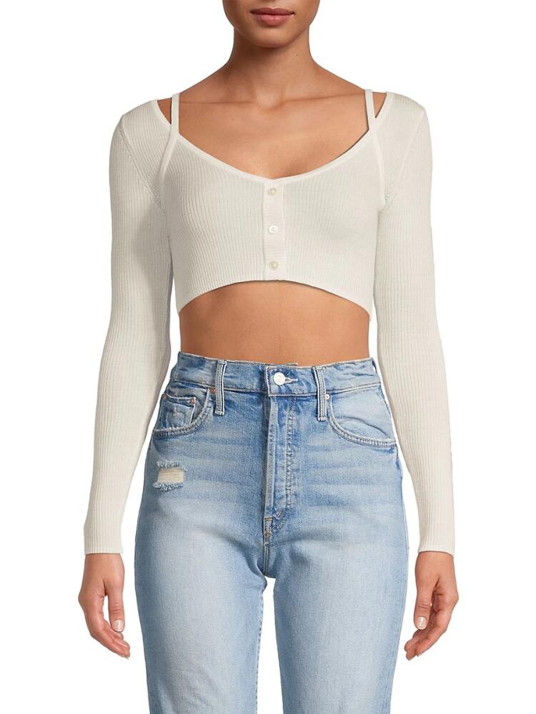 Jason Wu Women's Merino Wool Crop Top - White Cover