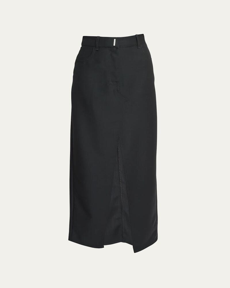 Givenchy Wool Midi Skirt with Front Slit Cover