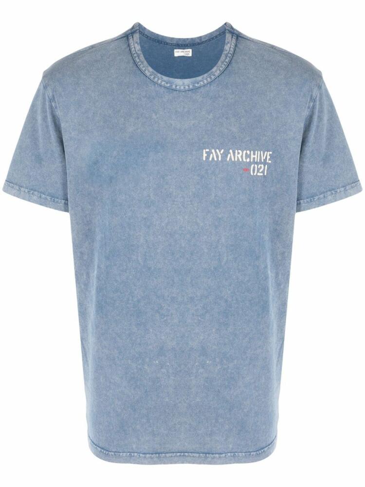 Fay logo-print short-sleeved T-shirt - Blue Cover