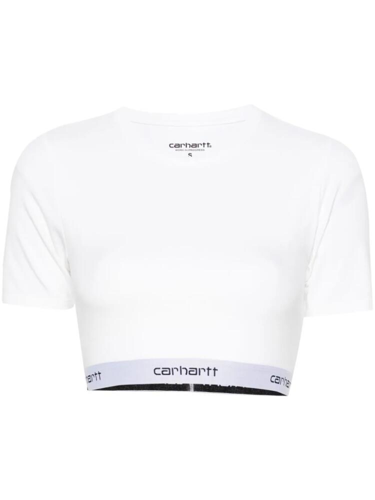 Carhartt WIP Script logo-underband cropped T-shirt - White Cover