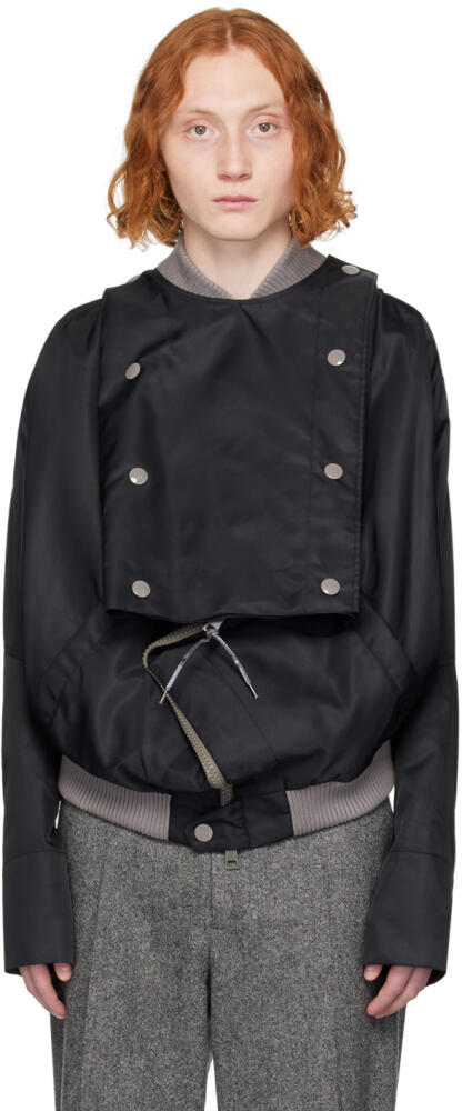 Vivienne Westwood Black Double-Breasted Bomber Jacket Cover