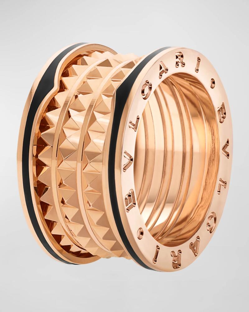 BVLGARI B. Zero1 Rose Gold Black Ceramic Edge Ring, EU 50 / US 6.25 Cover