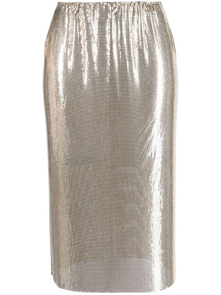 Sportmax elasticated-waist sequin midi skirt - Gold Cover