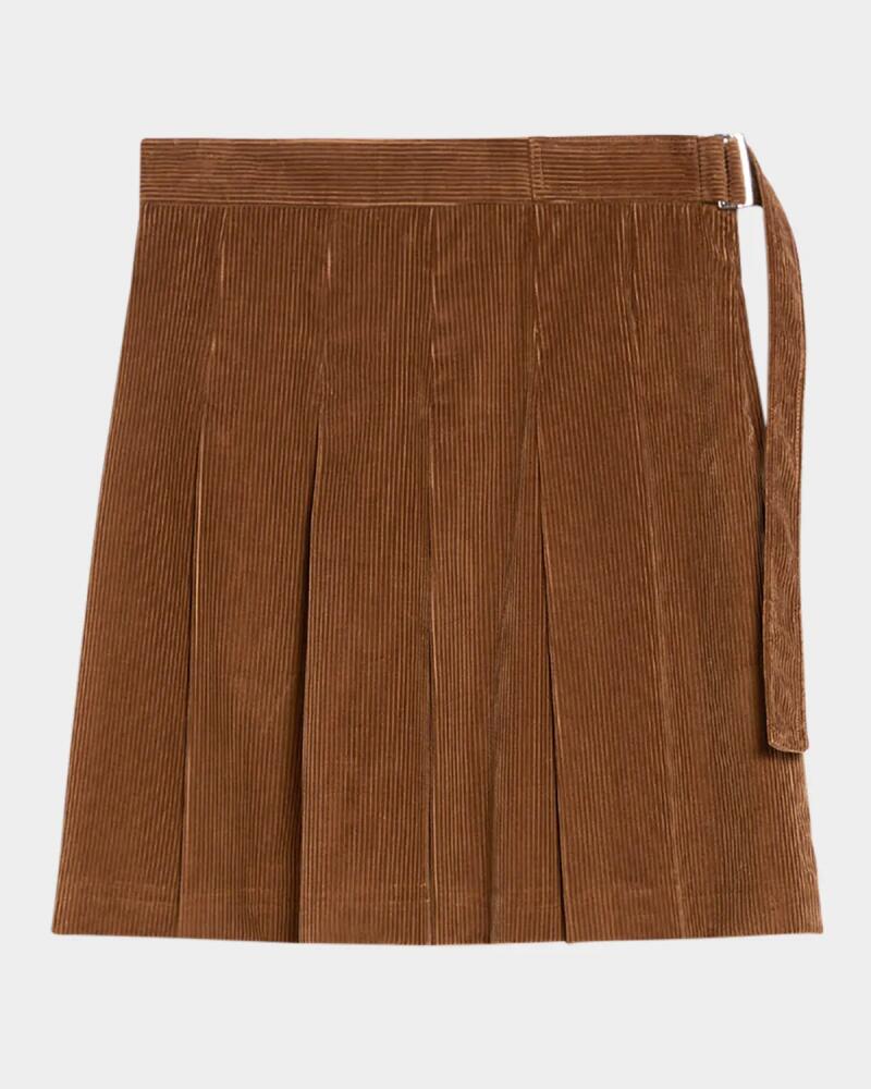 Weekend Max Mara Zucca Pleated Corduroy Mini Skirt Cover