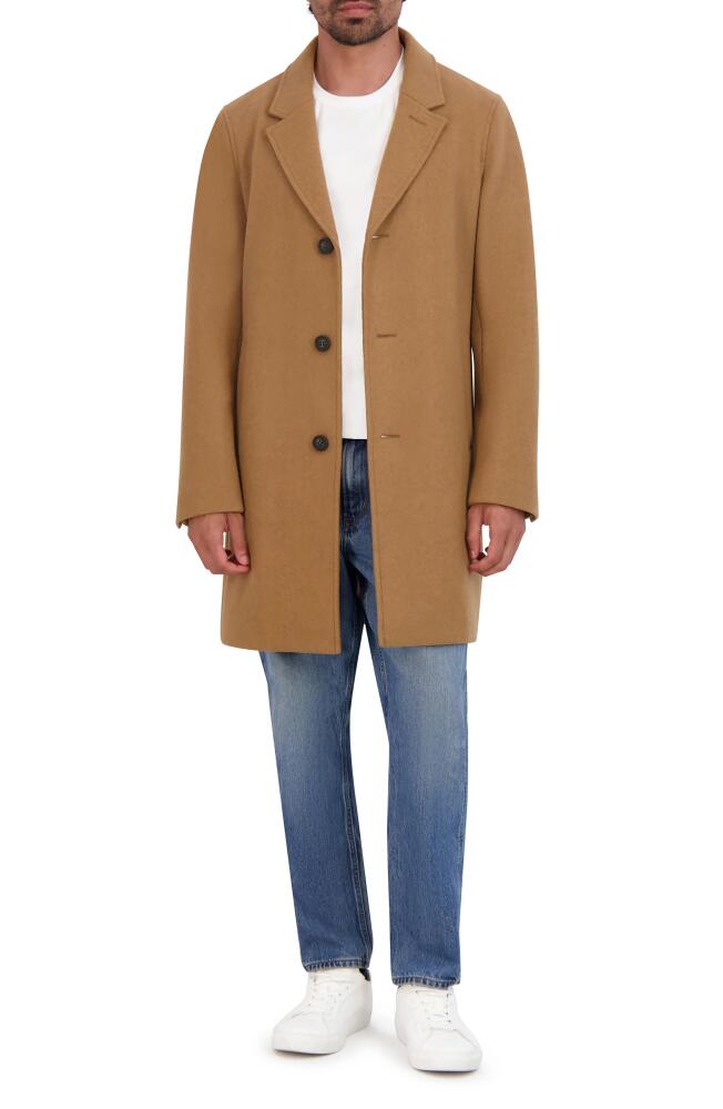 Cole Haan Regular Fit Stretch Wool Coat in Camel Cover