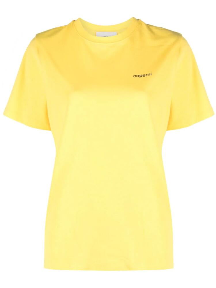 Coperni logo-print cotton T-shirt - Yellow Cover