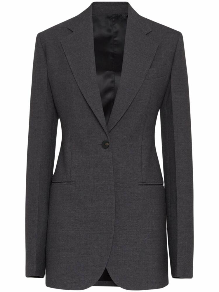 Ferragamo long-sleeved wool single-breasted blazer - Grey Cover