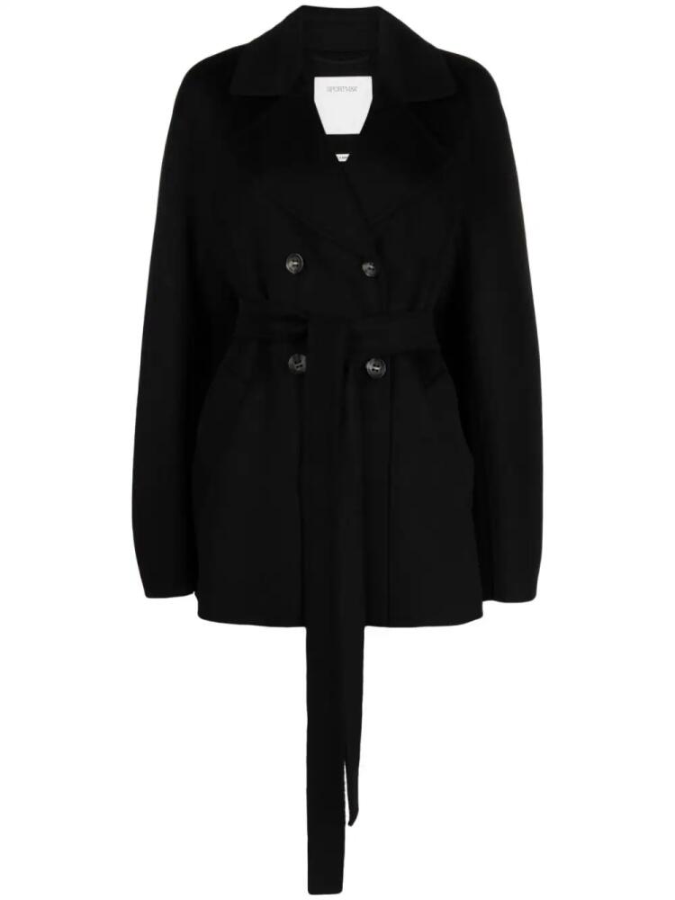 Sportmax belted double-breasted jacket - Black Cover