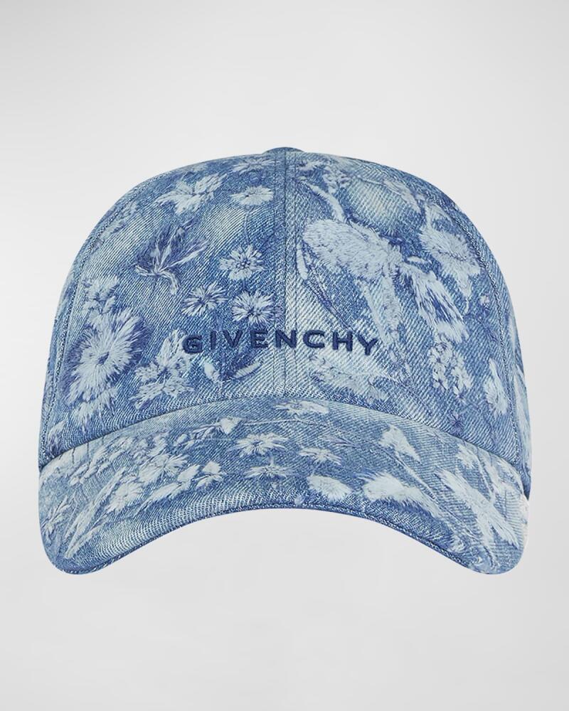 Givenchy Embroidered Floral Denim Baseball Hat Cover