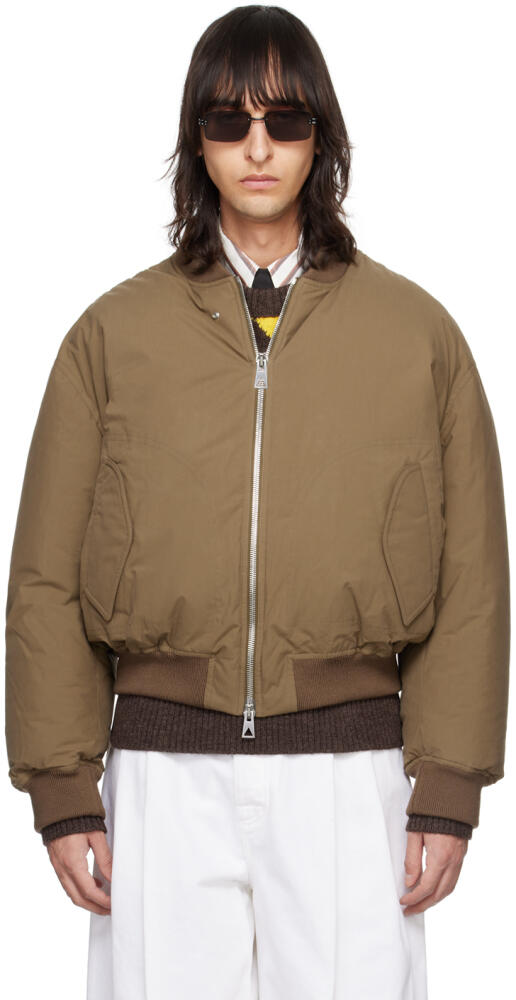 Bottega Veneta Brown Down Bomber Jacket Cover