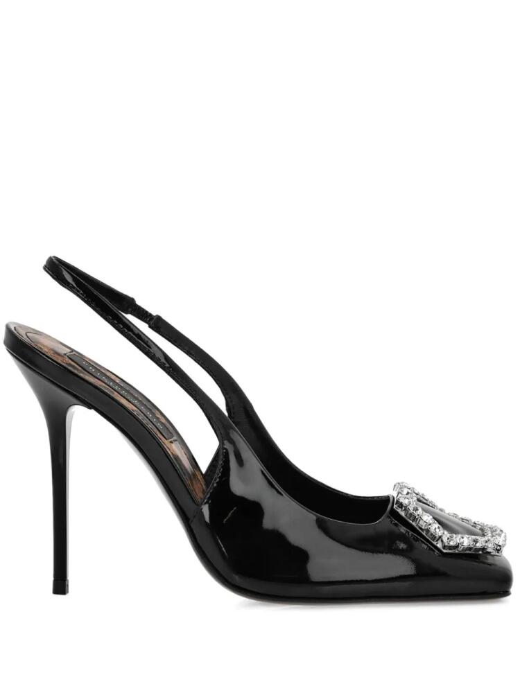 Philipp Plein buckle-detail leather pumps - Black Cover