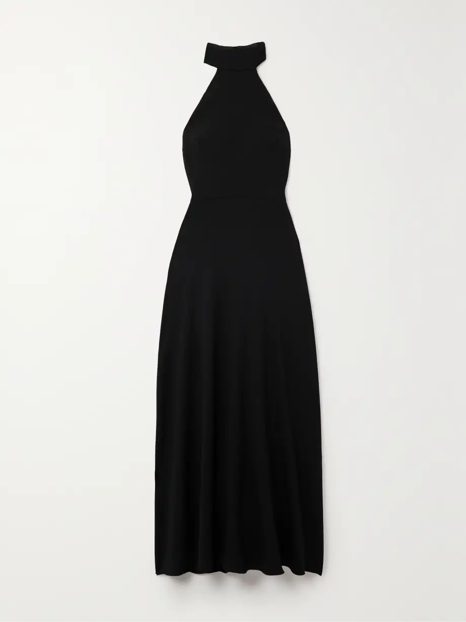 Matteau - + Net Sustain Stretch-wool Halterneck Maxi Dress - Black Cover