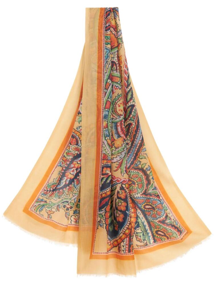 ETRO paisley-print cashmere scarf - Orange Cover