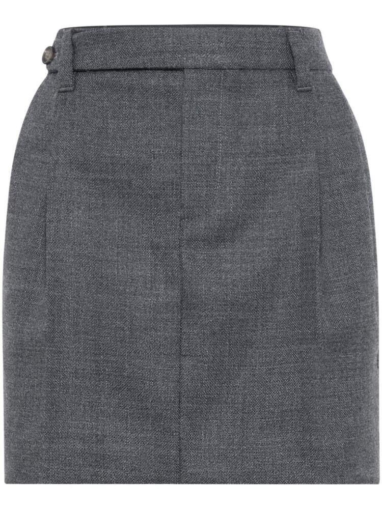 Brunello Cucinelli tailored virgin wool miniskirt - Grey Cover