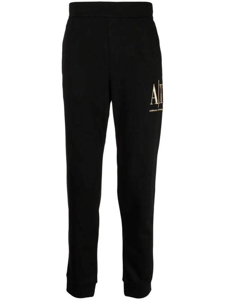 Armani Exchange logo-embroidered track pants - Black Cover