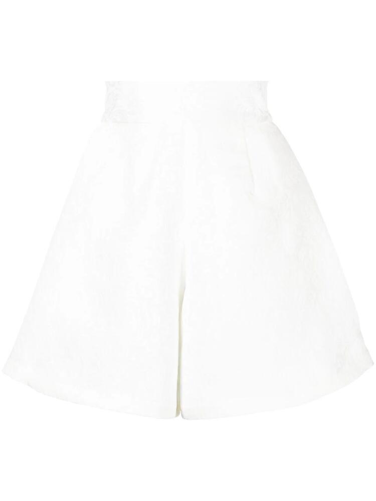 Bambah floral-pattern high-waisted shorts - White Cover