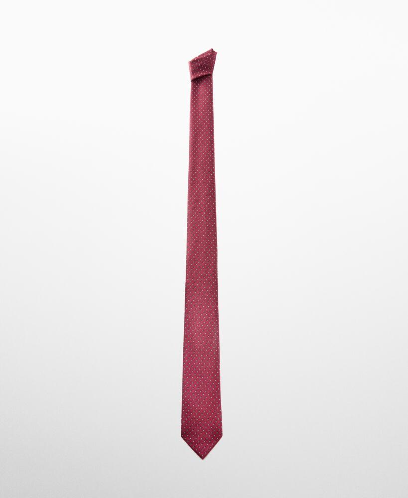 Mango Men's Polka-Dot Print Tie - Burgundy Cover