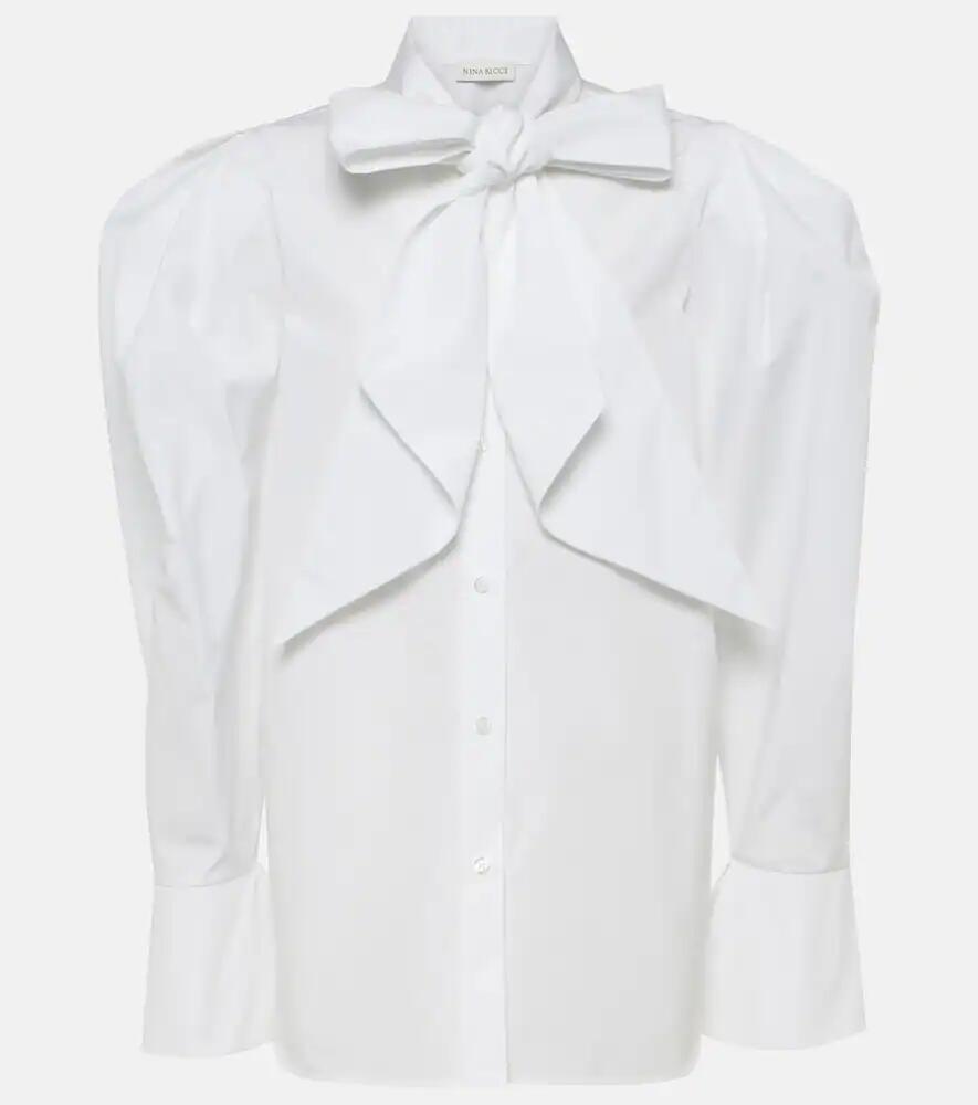 Nina Ricci Tie-neck cotton poplin blouse Cover