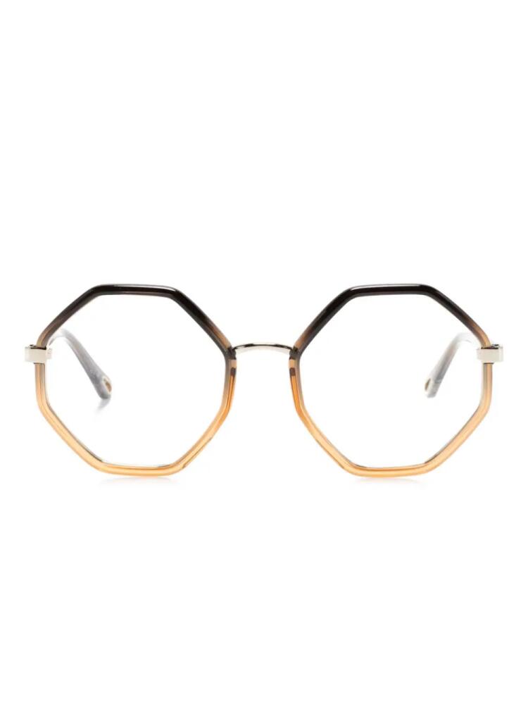 Chloé Eyewear oversized geometric-frame glasses - Black Cover