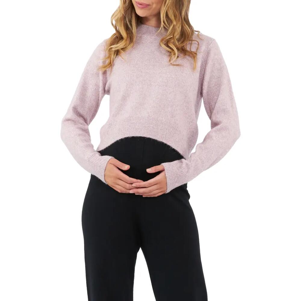 Ripe Maternity Tia Crop Maternity/Nursing Sweater in Pink Marle Cover