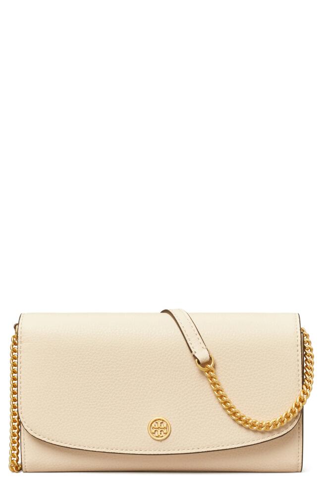 Tory Burch Robinson Leather Wallet On A Chain in New Cream Cover