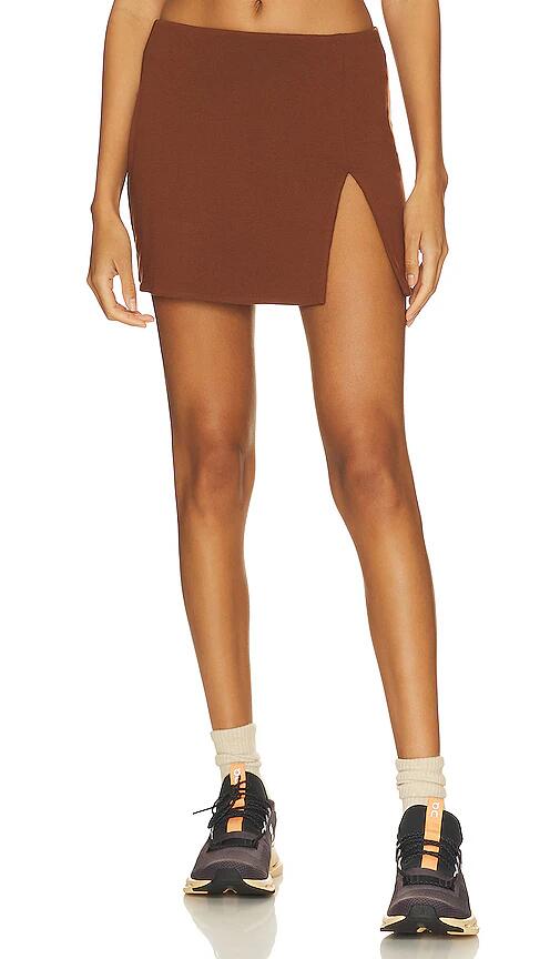 AFRM X Revolve Essentials Moly Skirt in Chocolate Cover