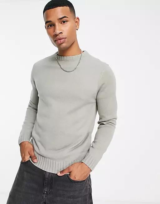 Another Influence textured knit sweater in gray Cover