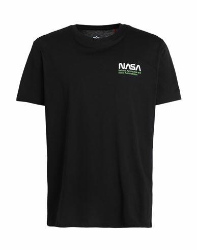 Alpha Industries Man T-shirt Black Cotton Cover