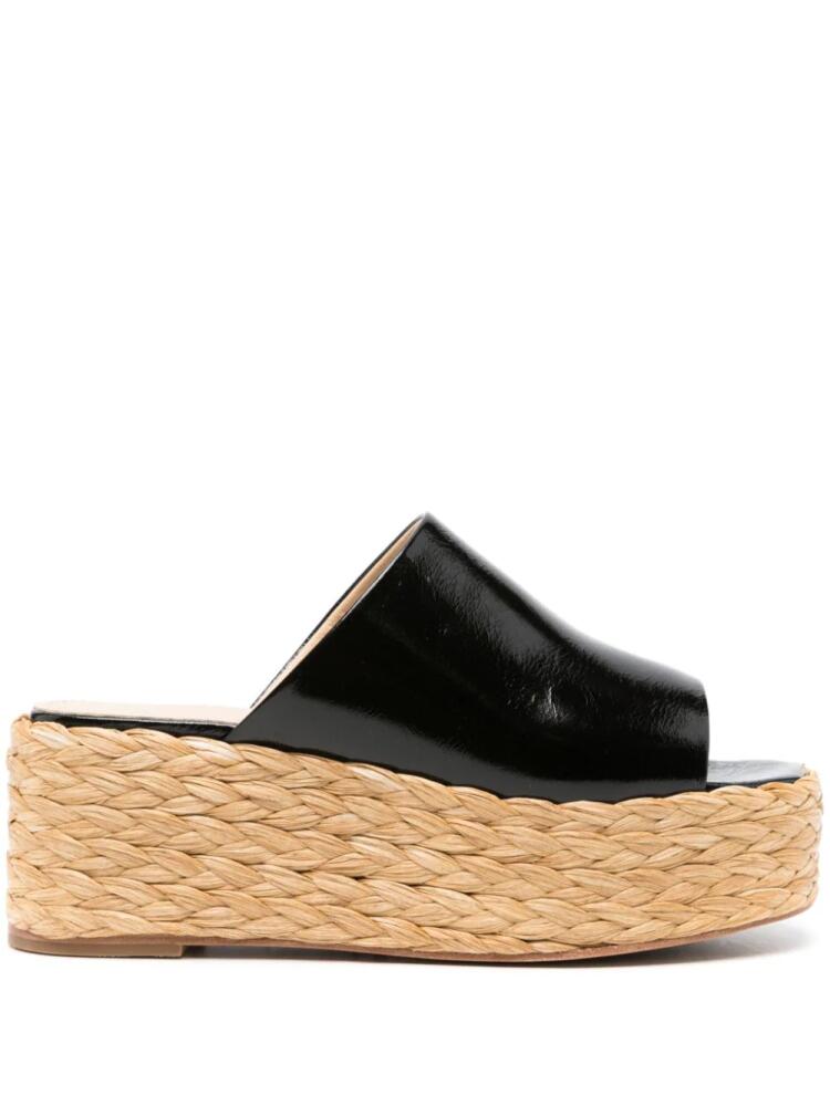 Paloma Barceló raffia-platform sandals - Black Cover