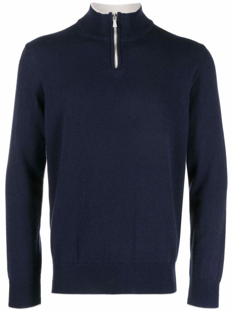 Eleventy zipped cashmere jumper - Blue Cover