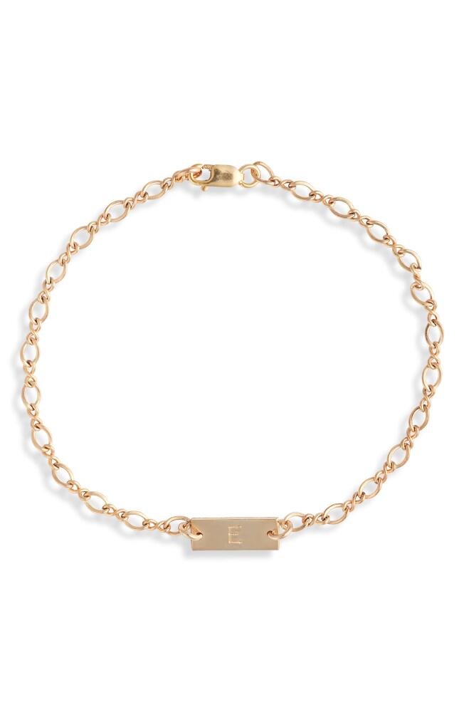 Nashelle Hadley Initial Bar Bracelet in Yellow Gold Fill - E Cover